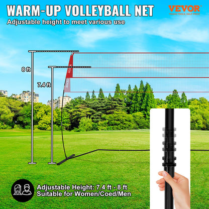 Freestanding Volleyball Training Net for Indoor or Outdoor Use, Adjustable Height Portable Net System with Carrying Bag, Professional Volleyball Practice Trainer for Hitting or Serving Drills - Image 2