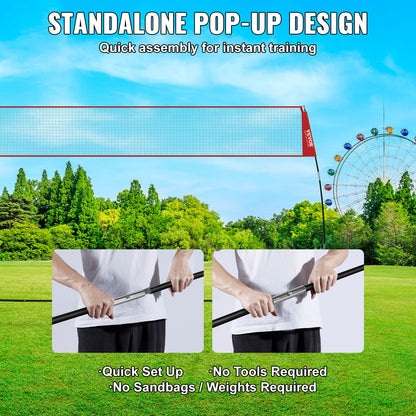 Freestanding Volleyball Training Net for Indoor or Outdoor Use, Adjustable Height Portable Net System with Carrying Bag, Professional Volleyball Practice Trainer for Hitting or Serving Drills - Image 4