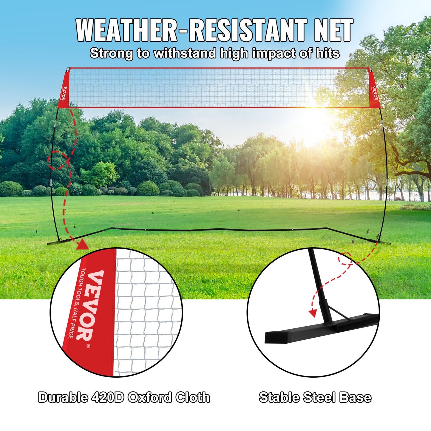 Freestanding Volleyball Training Net for Indoor or Outdoor Use, Adjustable Height Portable Net System with Carrying Bag, Professional Volleyball Practice Trainer for Hitting or Serving Drills - Image 5