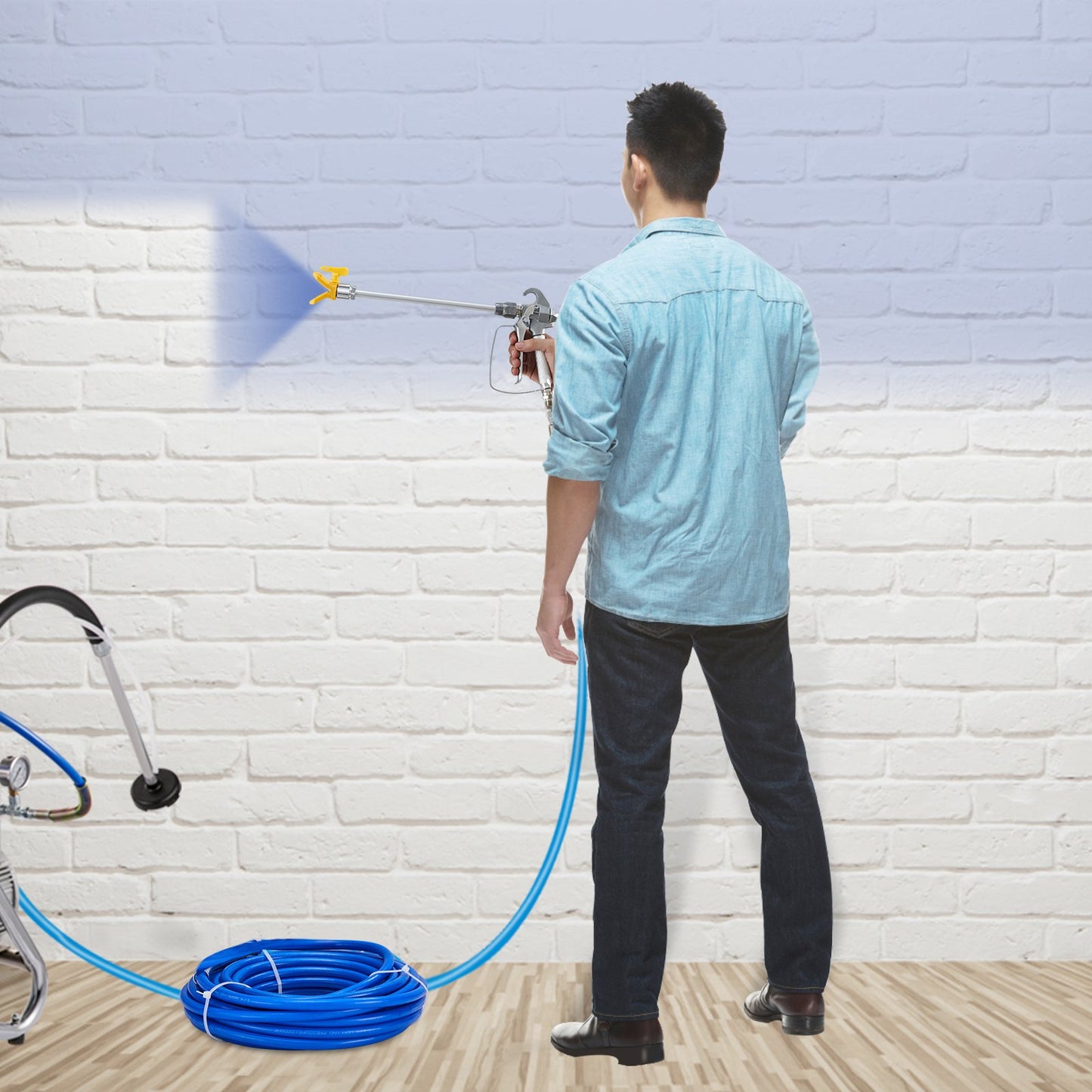 Airless Paint Spray Hose Kit 50ft 1/4in Swivel Joint 3600psi with 517 Tip - Image 8