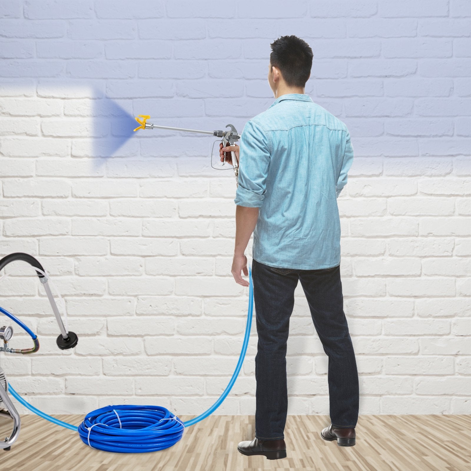 Airless Paint Spray Hose Kit 50ft 1/4in Swivel Joint 3600psi with 517 Tip - Image 8