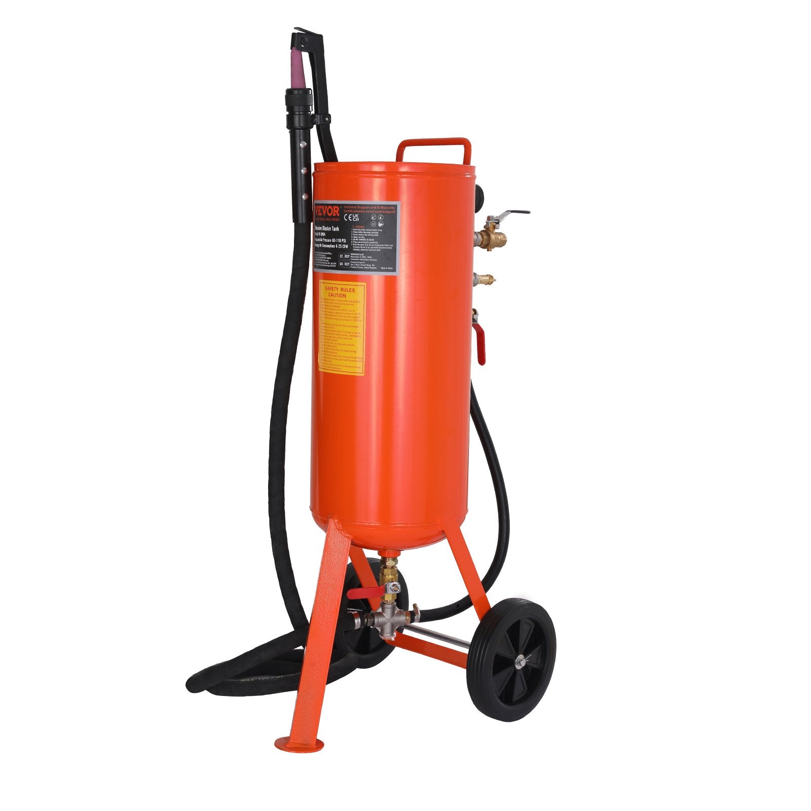 10 Gallon Heavy-Duty Sand Blaster, 60-110 PSI High Pressure Sandblaster, Portable Abrasive Blasting Tank, Air Sand Blasting Kit with 2 Ceramic Nozzles & 7.5ft Hose for Stain, Rust, Paint Removal - Image 9