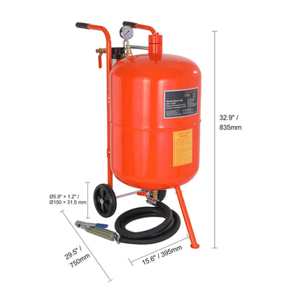 20 Gallon Sand Blaster, 60-110 PSI High Pressure Sandblaster, Portable Abrasive Blasting Tank, Air Sand Blasting Kit with 4 Ceramic Nozzles and Oil-Water Separator for Paint, Stain, Rust Removal - Image 8