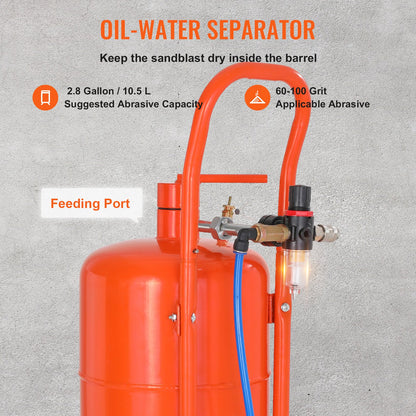 5 Gallon Sand Blaster 60-110 PSI High Pressure Sandblaster with 4 Nozzles - Image 3