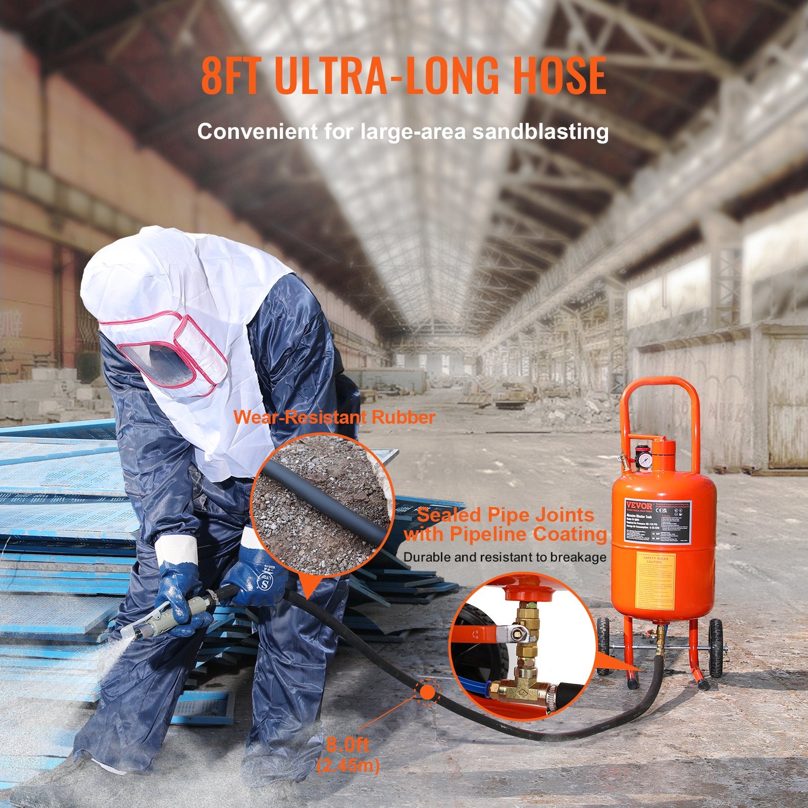 5 Gallon Sand Blaster 60-110 PSI High Pressure Sandblaster with 4 Nozzles - Image 6