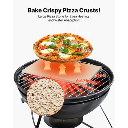 Pizza Stone, 508 x 355 mm Rectangular Cordierite Pizza Stone, Extra Large Baking-Stone with PP Scraper, 17 mm Thick Heat-Resistant Cordierite, for Oven, Baking Bread & Pizzas, BBQ Grilling - Image 2