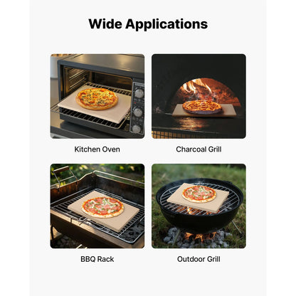 Pizza Stone, 508 x 355 mm Rectangular Cordierite Pizza Stone, Extra Large Baking-Stone with PP Scraper, 17 mm Thick Heat-Resistant Cordierite, for Oven, Baking Bread & Pizzas, BBQ Grilling - Image 6