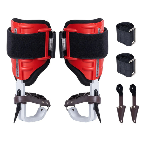 Tree Climbing Spikes, 1 Pair Aluminum Climbing Spurs, 350lbs Load Capacity Tree Climbing Gear with Straps and Spike Protectors, Arborist Equipment for Climbers, Hunting, Fruit Picking, Red