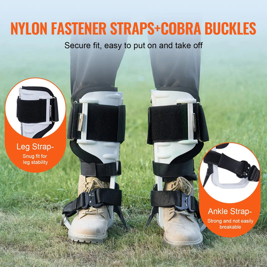 Tree Climbing Spikes, 1 Pair Aluminum Climbing Spurs, 350lbs Load Capacity Tree Climbing Gear with Straps and Spike Protectors, Arborist Equipment for Climbers, Hunting, Fruit Picking, White - Image 4