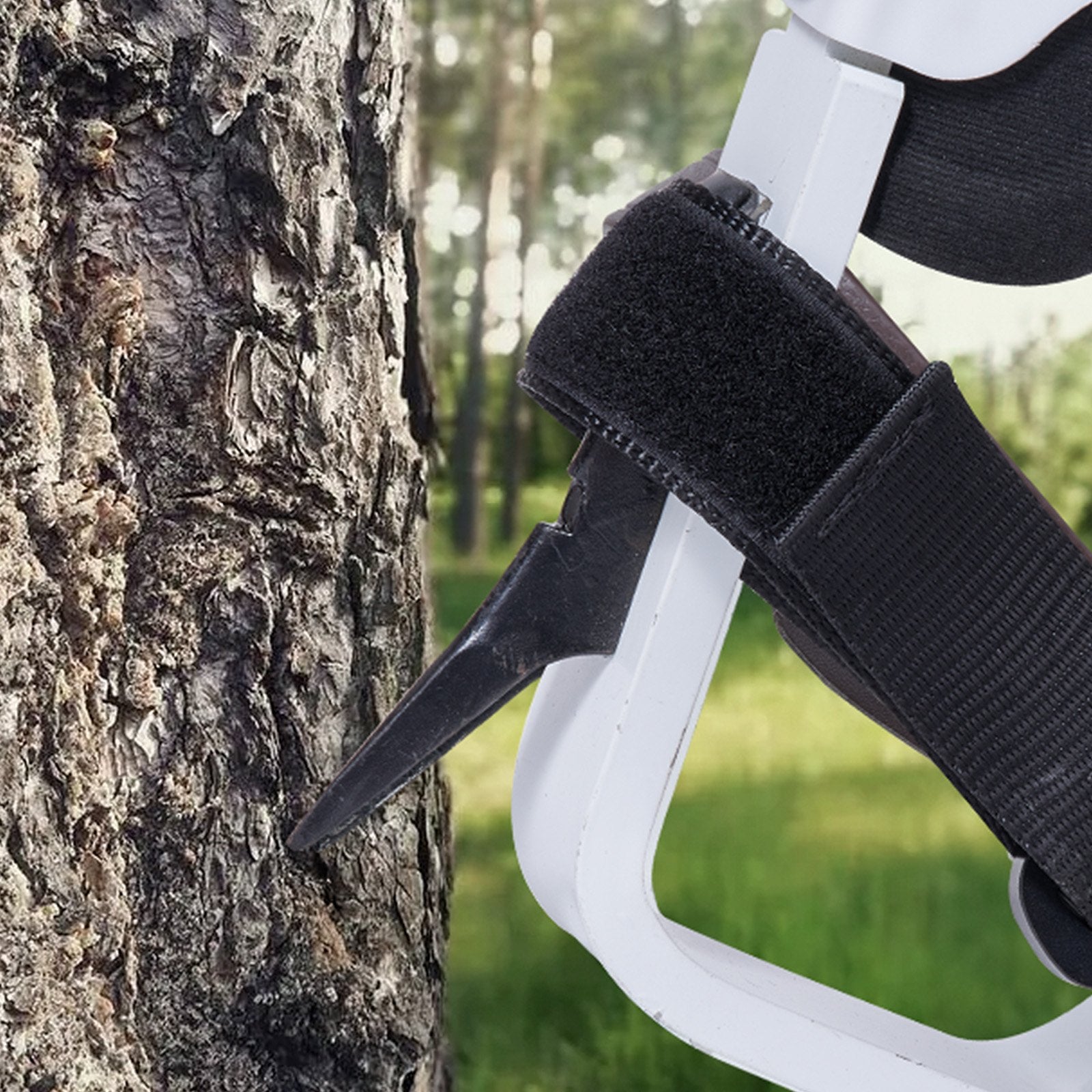 Tree Climbing Spikes, 1 Pair Aluminum Climbing Spurs, 350lbs Load Capacity Tree Climbing Gear with Straps and Spike Protectors, Arborist Equipment for Climbers, Hunting, Fruit Picking, White - Image 8
