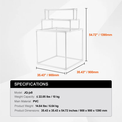 Towel Rack 8-Bar Outdoor PVC Towel Holder for Poolside Spa Bathroom White - Image 7