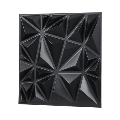 3D Wall Panels, 33-Pack 30 x 30 cm PVC Modern Art Minimalist Diamond Tiles, 2.97 m² Coverage Accent Wall Panel, Interior Home Decor for Ceiling, Bedroom, Living Room, Gaming Room, Matte Black