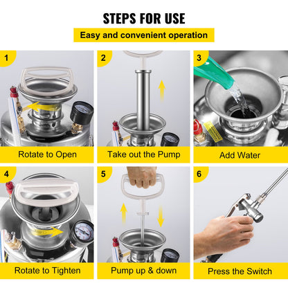 1.5Gal Stainless Steel Sprayer, Set with 16" Wand& Handle& 3.3FT Reinforced Hose, Hand Pump Sprayer with Pressure Gauge&Safety Valve, Adjustable Nozzle Suitable for Gardening& Sanitizing - Image 6