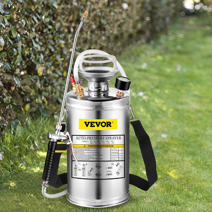 1.5Gal Stainless Steel Sprayer, Set with 16" Wand& Handle& 3.3FT Reinforced Hose, Hand Pump Sprayer with Pressure Gauge&Safety Valve, Adjustable Nozzle Suitable for Gardening& Sanitizing - Image 8