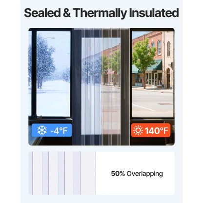 Strip Curtain PVC Door Curtain 244 x 244 cm Cooler Freezer Clear Plastic - Image 4