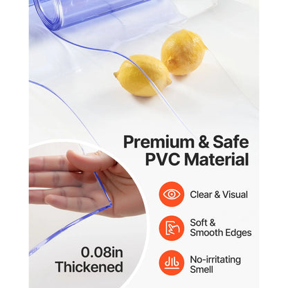 Strip Curtain PVC Door Curtain 244 x 244 cm Cooler Freezer Clear Plastic - Image 5