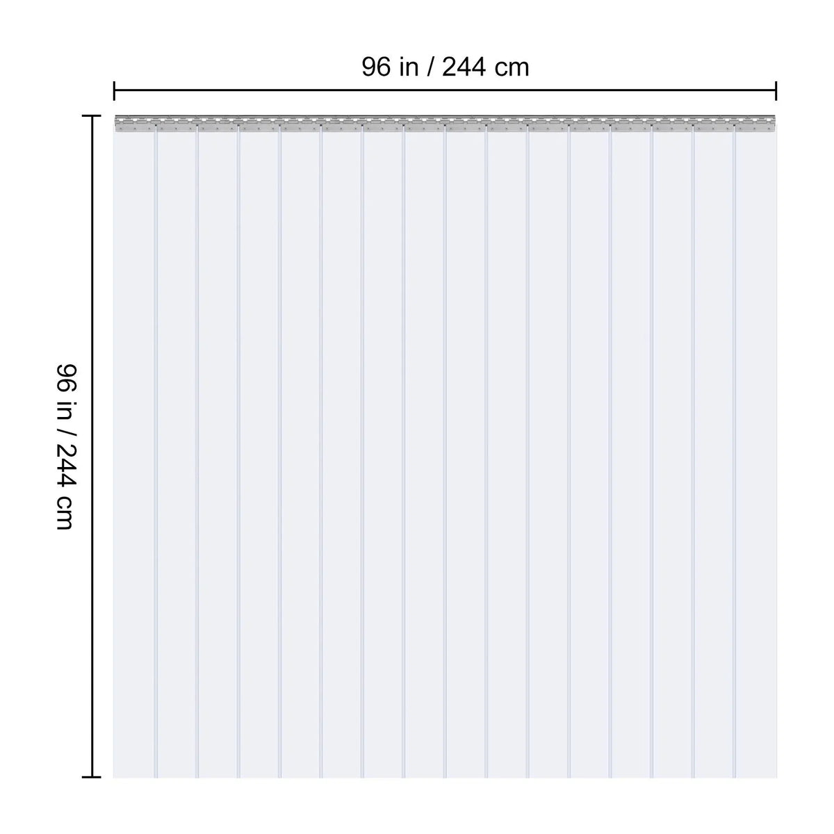 Strip Curtain PVC Door Curtain 244 x 244 cm Cooler Freezer Clear Plastic - Image 8