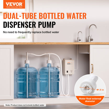 Bottled Water Dispenser Pump System, 2x5 Gallon Dispensing System, Automatic Electric Water Dispenser, Double-Pipe Water Jug Pump, Compatible Use with Coffee/Tea Machine, Refrigerator, Ice Maker - Image 2
