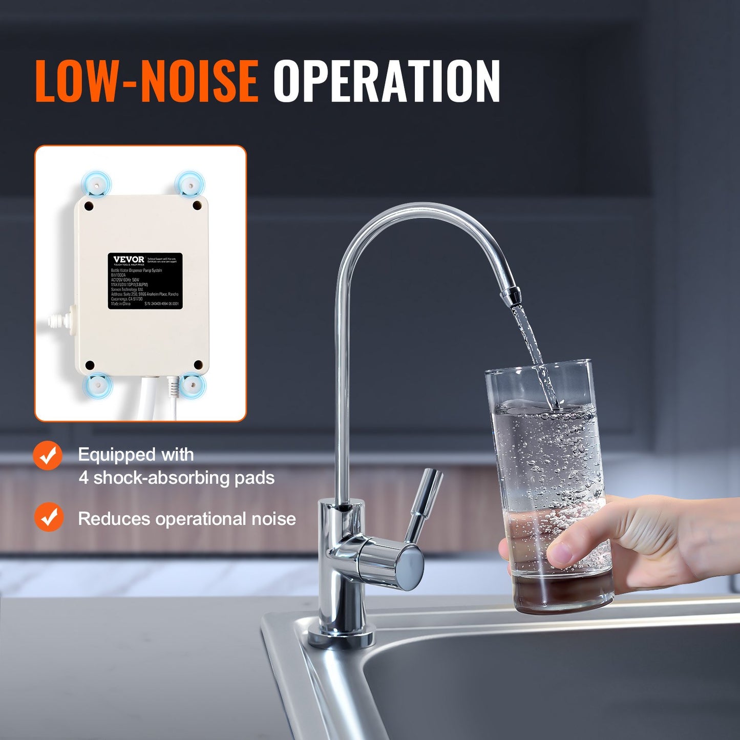 Bottled Water Dispenser Pump System, 2x5 Gallon Dispensing System, Automatic Electric Water Dispenser, Double-Pipe Water Jug Pump, Compatible Use with Coffee/Tea Machine, Refrigerator, Ice Maker - Image 5