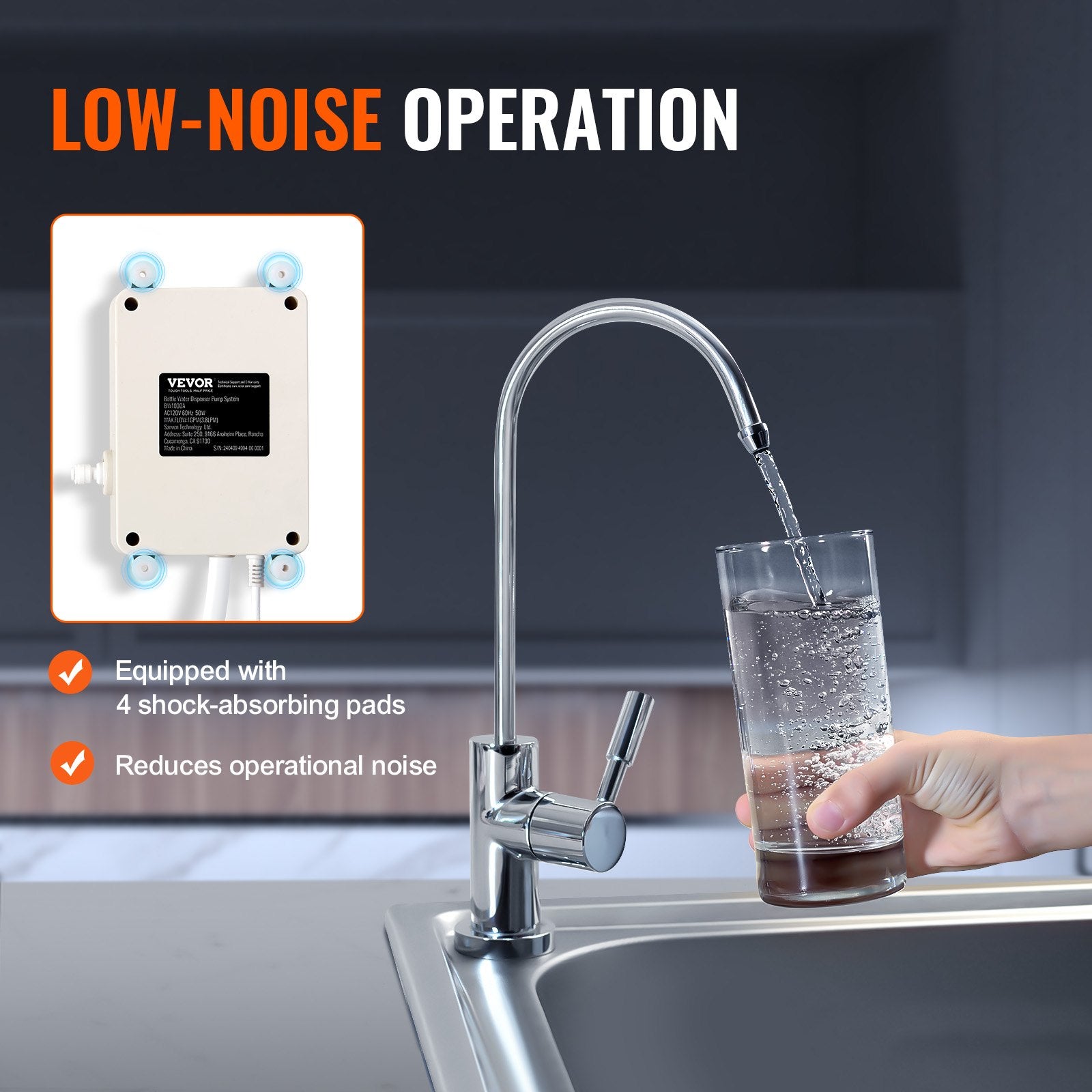 Bottled Water Dispenser Pump System, 2x5 Gallon Dispensing System, Automatic Electric Water Dispenser, Double-Pipe Water Jug Pump, Compatible Use with Coffee/Tea Machine, Refrigerator, Ice Maker - Image 5