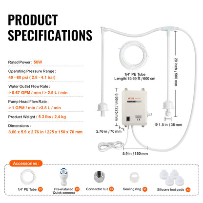Bottled Water Dispenser Pump System, 2x5 Gallon Dispensing System, Automatic Electric Water Dispenser, Double-Pipe Water Jug Pump, Compatible Use with Coffee/Tea Machine, Refrigerator, Ice Maker - Image 7