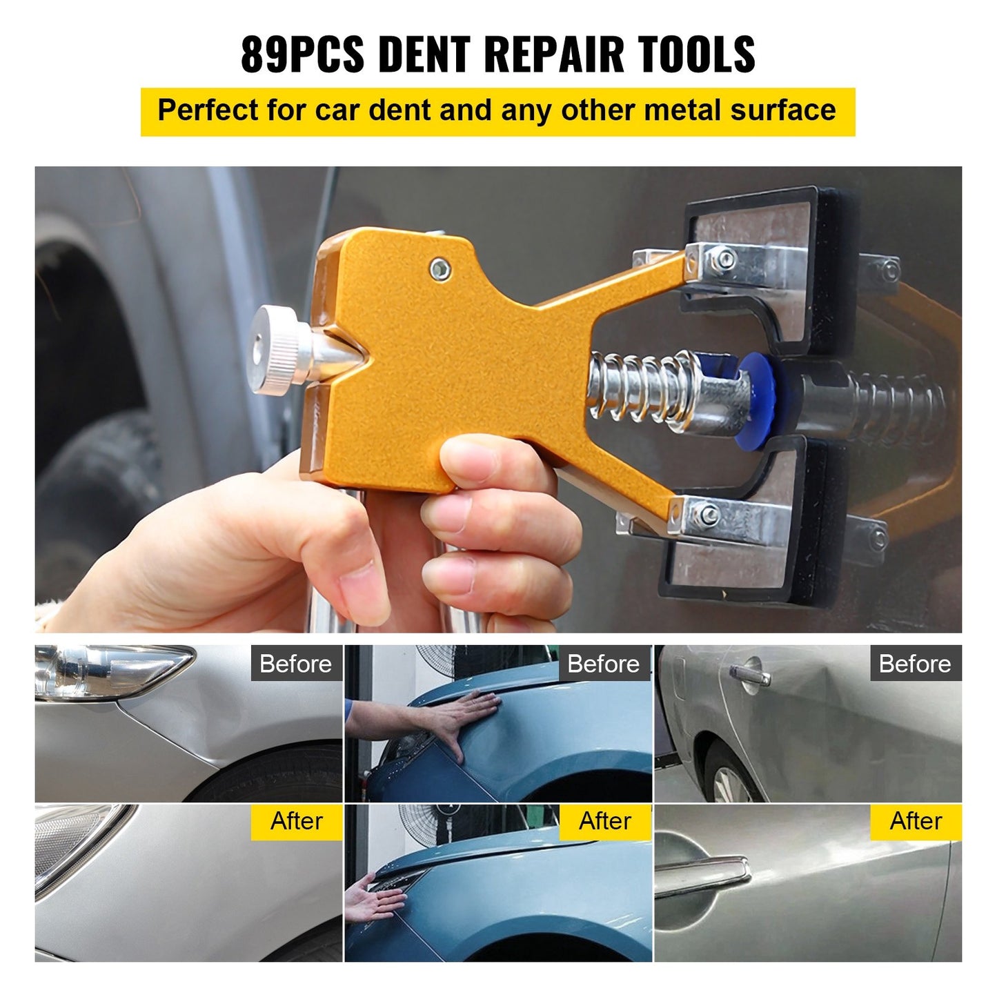 Paintless Dent Removal Rods Stainless Steel Rod Tool Kit 89pcs Dent Repair - Image 2