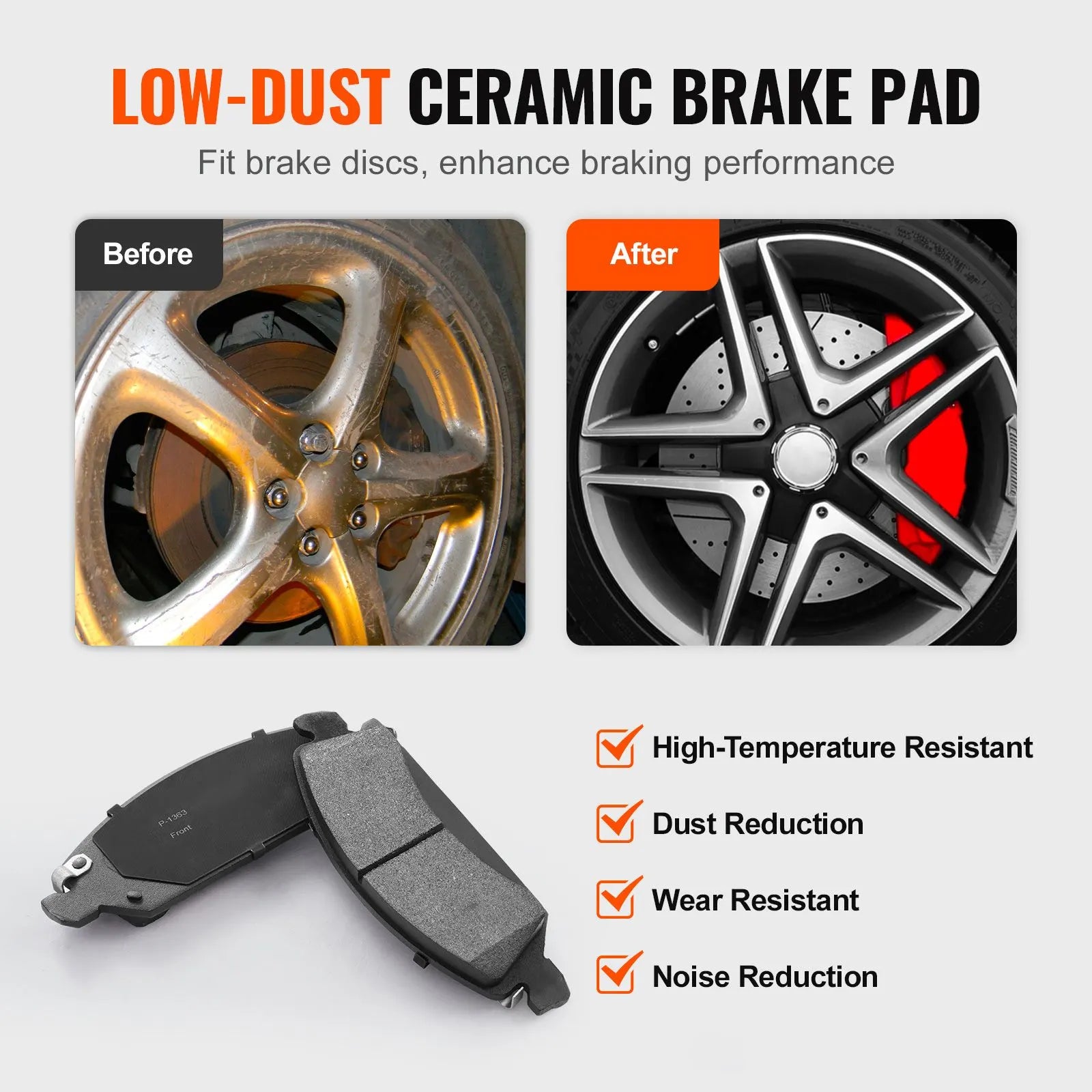 Front&Rear Rotors Disc Brake Pads Kit for 14-18 Chevy Silverado Gmc Sierra 1500 - Image 3