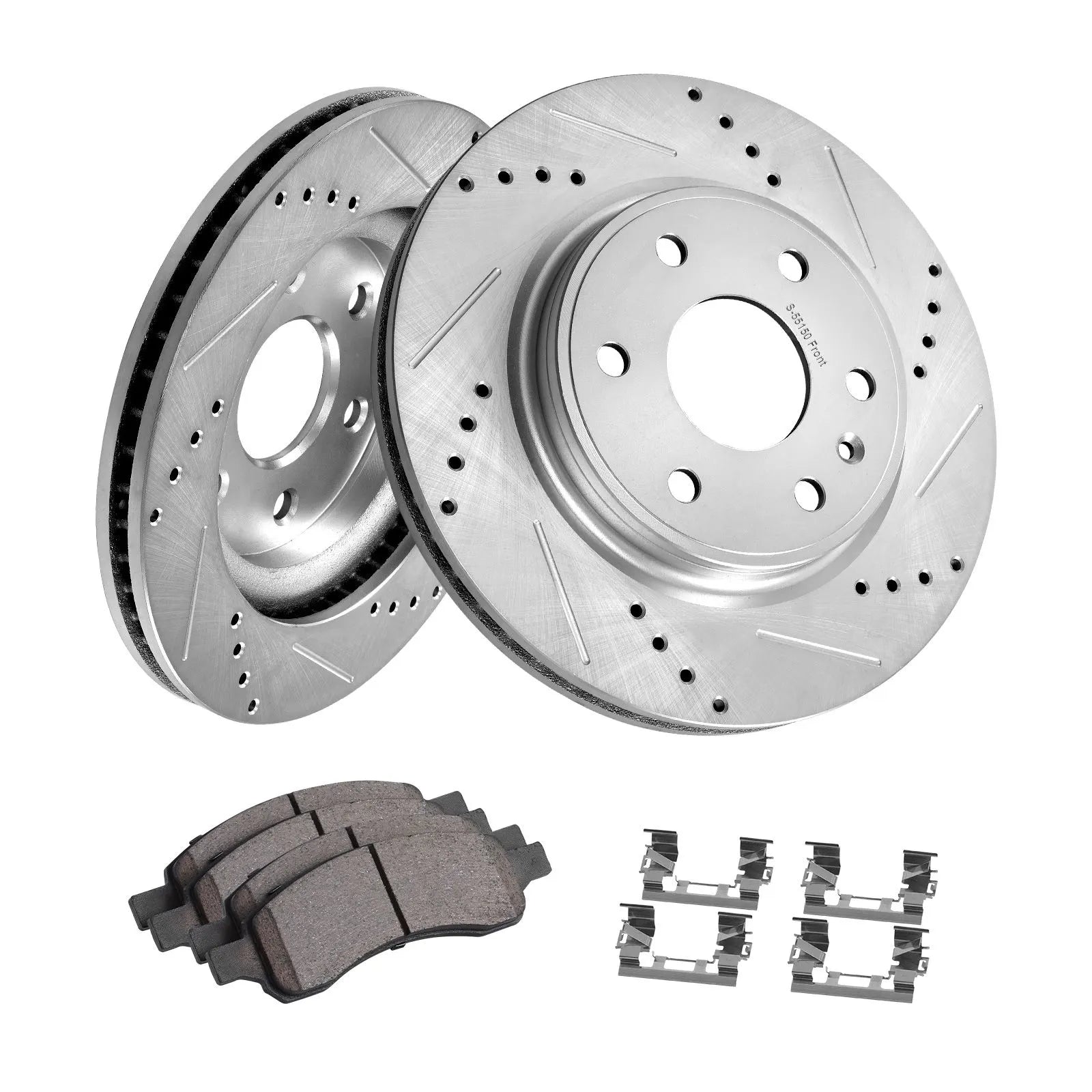 Drilled Slotted Front Brake Rotors Pads Kit for Chevy Traverse GMC Acadia