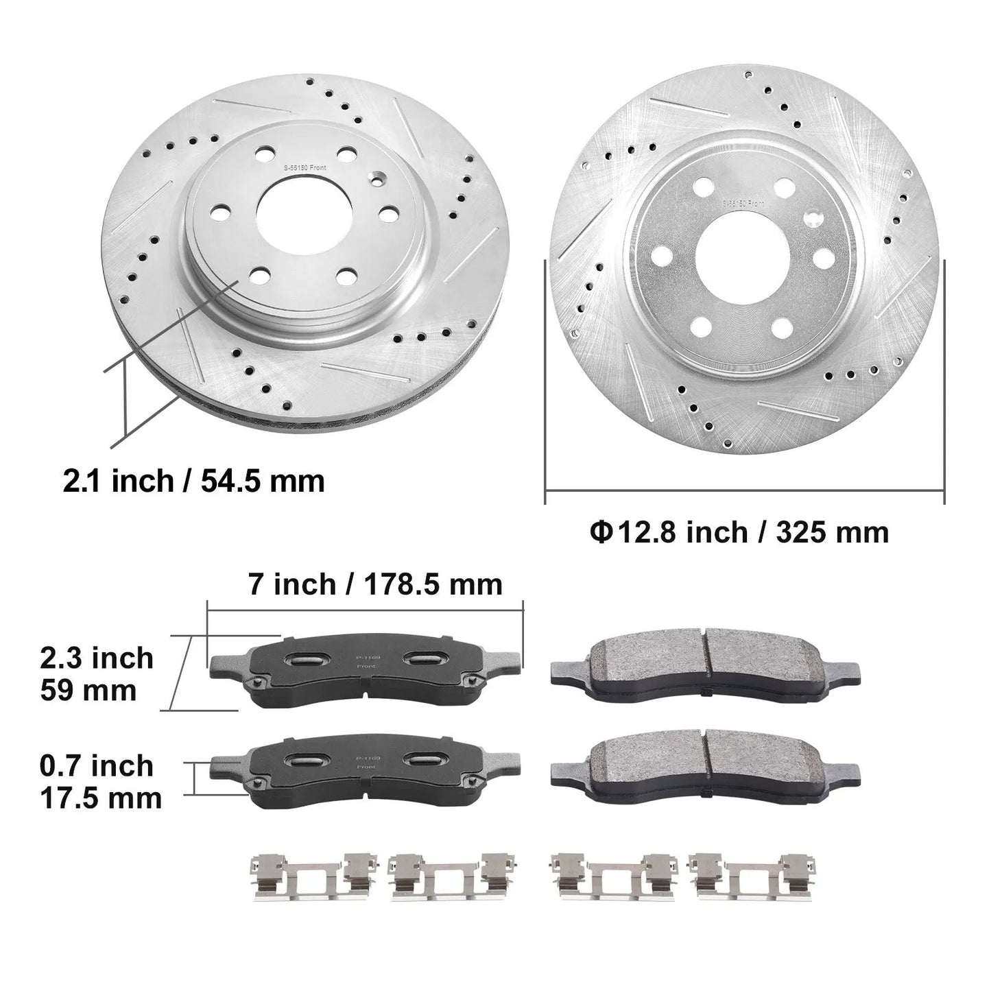 Drilled Slotted Front Brake Rotors Pads Kit for Chevy Traverse GMC Acadia - Image 8