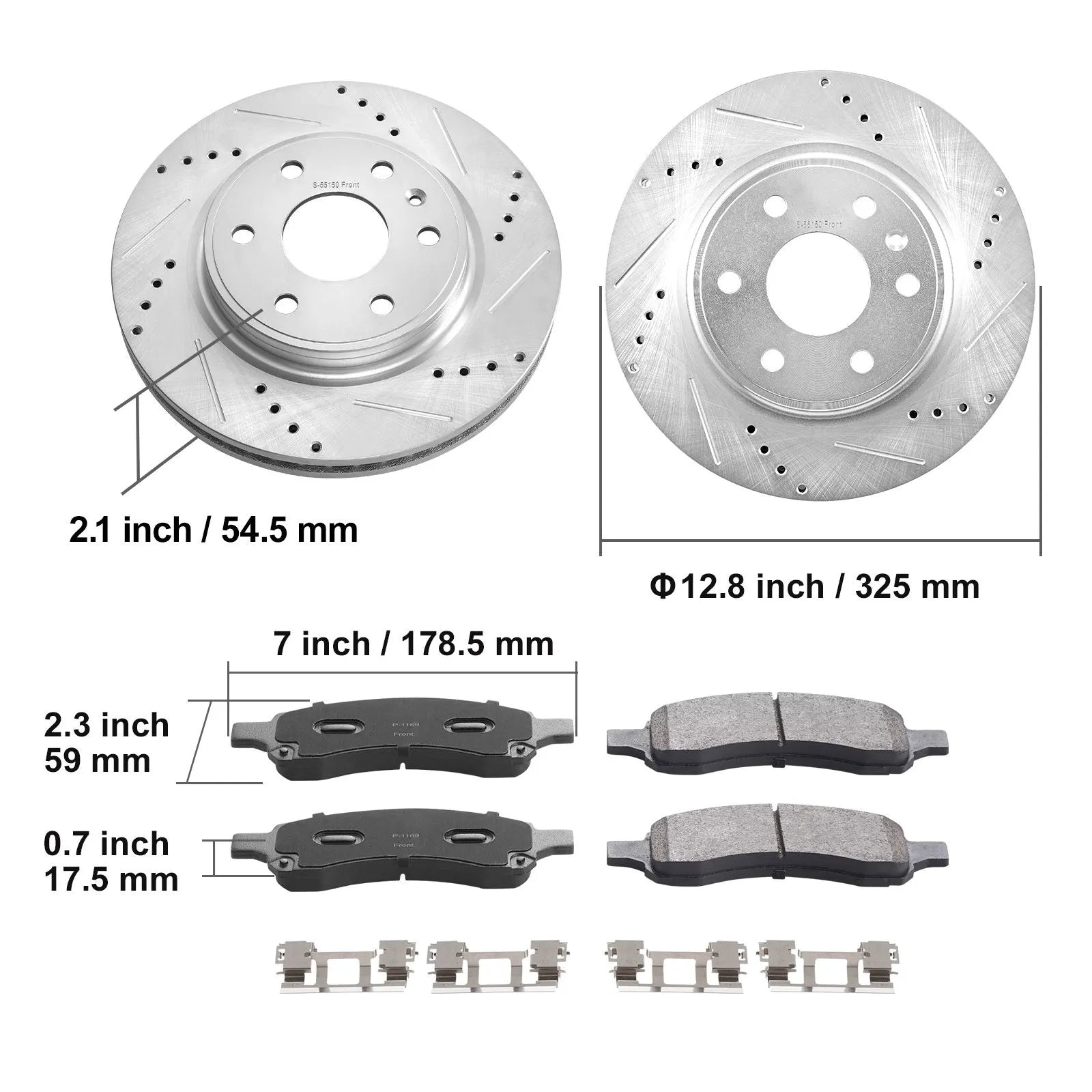 Drilled Slotted Front Brake Rotors Pads Kit for Chevy Traverse GMC Acadia - Image 8