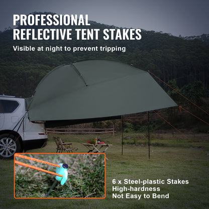 Vehicle Awning, Large 10' x 7' Shade Coverage Car Side Awning, PU2000mm UV50+ Car Awning with Extended Side Canopies and Portable Storage Bag, Suitable for Truck, SUV, Van, Campers - Image 5
