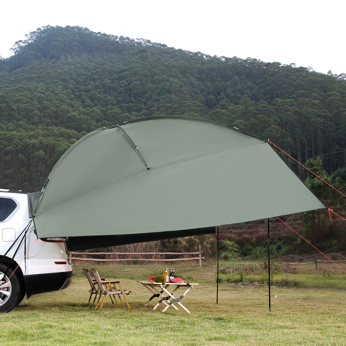 Vehicle Awning, Large 10' x 7' Shade Coverage Car Side Awning, PU2000mm UV50+ Car Awning with Extended Side Canopies and Portable Storage Bag, Suitable for Truck, SUV, Van, Campers - Image 8