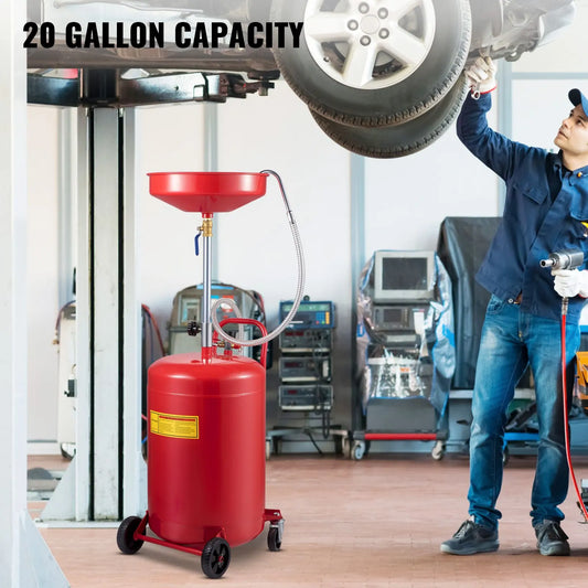 Waste Oil Drain Tank Portable Oil Drain 20 Gallon Air Operated Drainer - Image 2