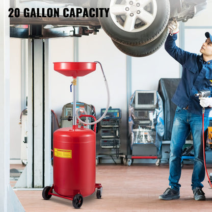 Waste Oil Drain Tank Portable Oil Drain 20 Gallon Air Operated Drainer - Image 2
