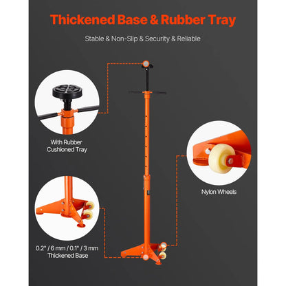 Underhoist Support Stand, 3/4 Ton Capacity Under Hoist Jack Stand, Lifting from 38.4 to 75.4 in, Bearing Mounted Spin Handle, Self-Locking Threaded Screw, Two Wheels, Support Vehicle Components - Image 4