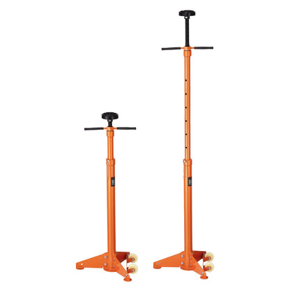 Underhoist Support Stand, 3/4 Ton Capacity Under Hoist Jack Stand, Lifting from 38.4 to 75.4 in, Bearing Mounted Spin Handle, Self-Locking Threaded Screw, Two Wheels, Support Vehicle Components