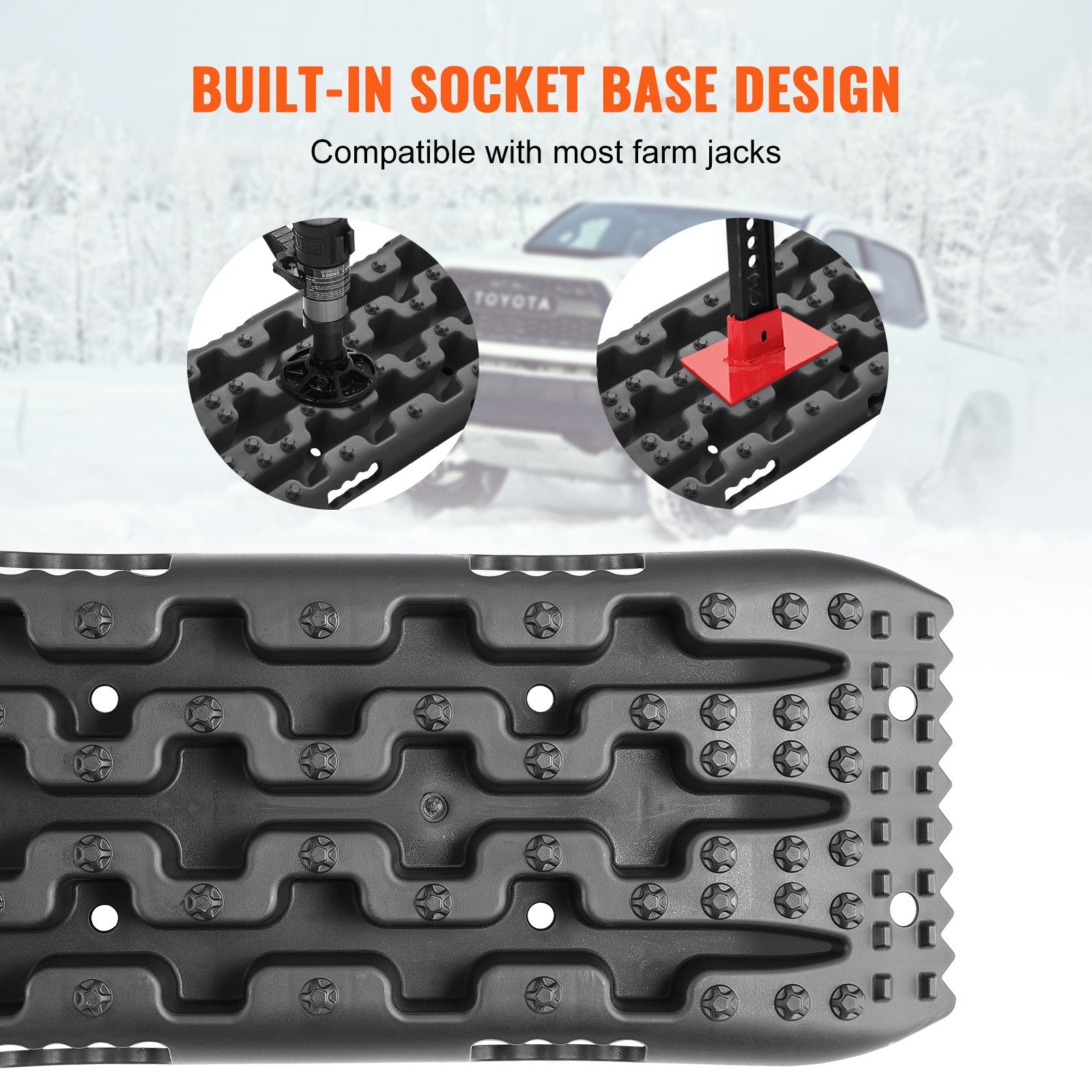 2PCS Traction Boards with PP for Mud Snow Sand Storage Bag Short Black - Image 4