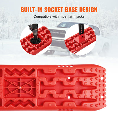2PCS Traction Boards with PP for Mud Snow Sand Storage Bag Long Red - Image 4