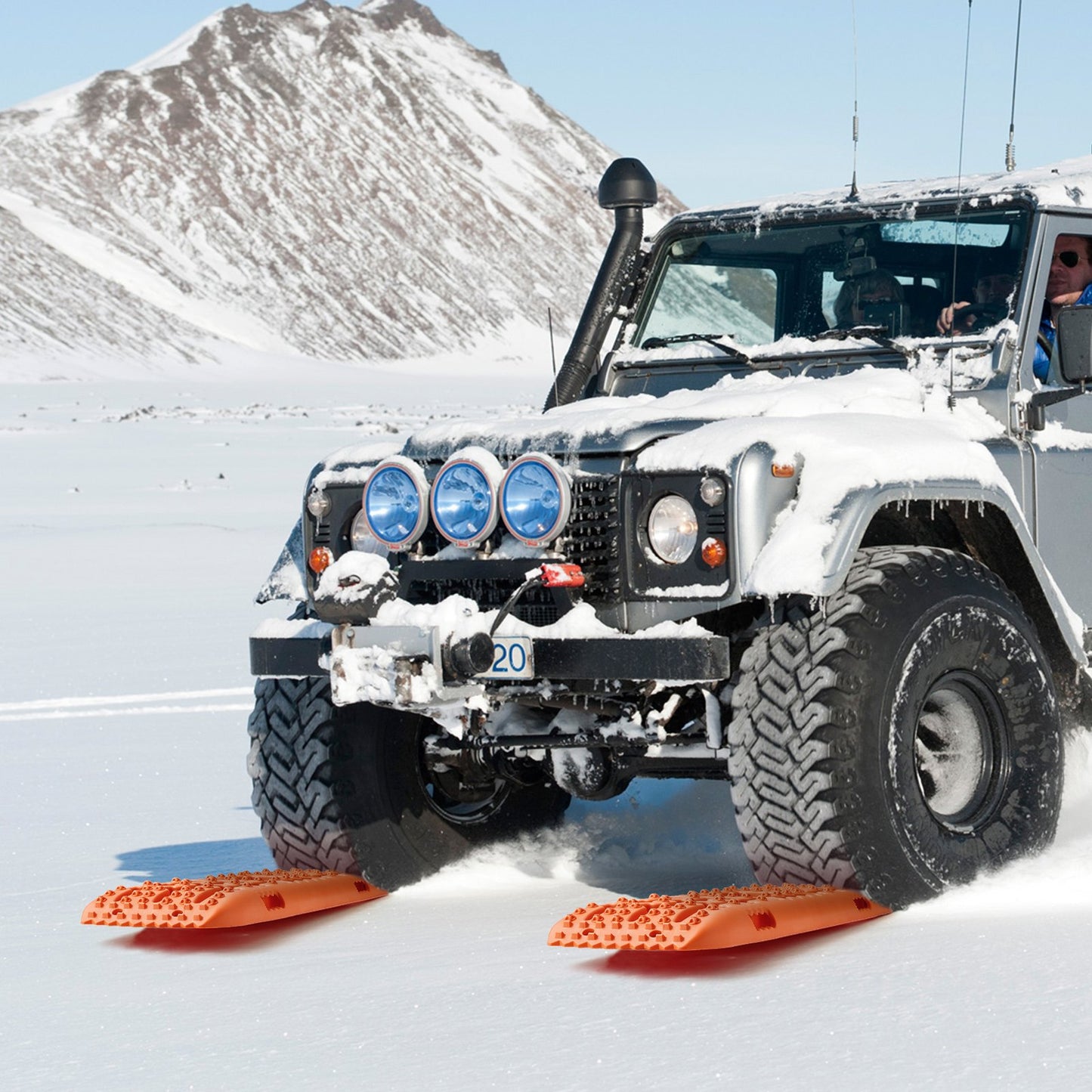 10 TON Traction Boards with PP Material, Recovery Boards for Off-road Vehicles/Cars/Pickups/SUVs/RVs, Pair Tire Traction Mats on Snow, Sand, Mud and Loose Terrain, Storage Bag, Long, Orange - Image 8