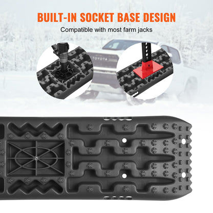 2PCS Traction Boards with PP for Mud Snow Sand Storage Bag Long Black - Image 4