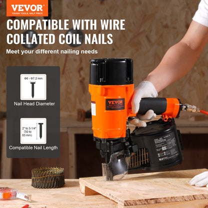 CN83N Coil Siding Nailer 50mm to 83mm 15 Degree Pneumatic Nail Gun - Image 2
