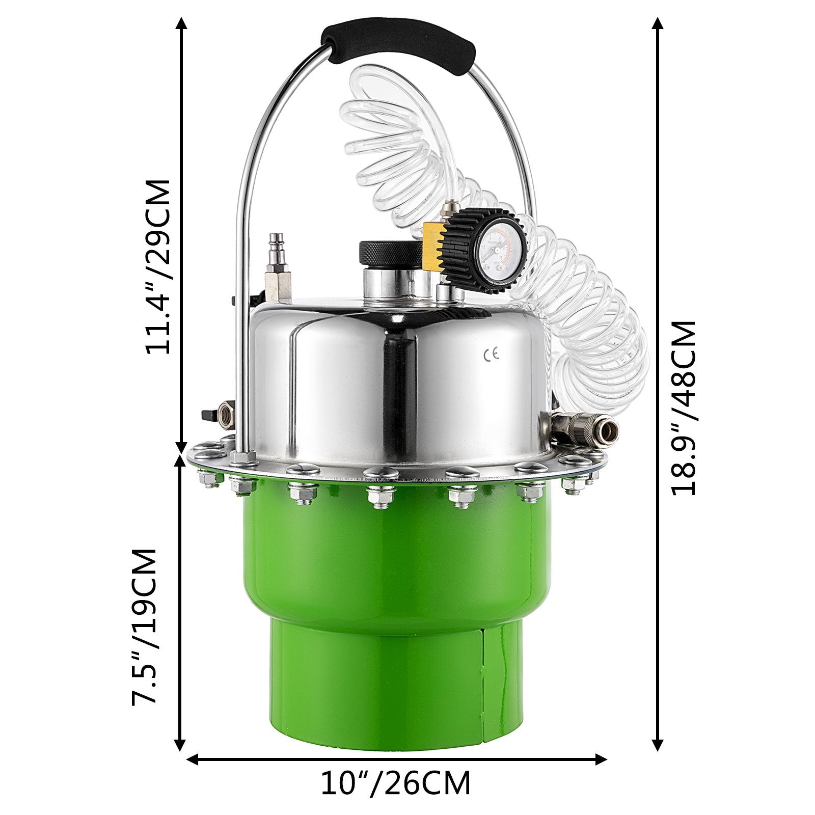 Pneumatic Air Pressure Bleeder, Brake Pressure Bleeding Tool Portable Brake and Clutch Bleeder Valve System Kit Garage Workshop Mechanics Brake Oil and Fluid Extractor Bleeder Tool - Image 8