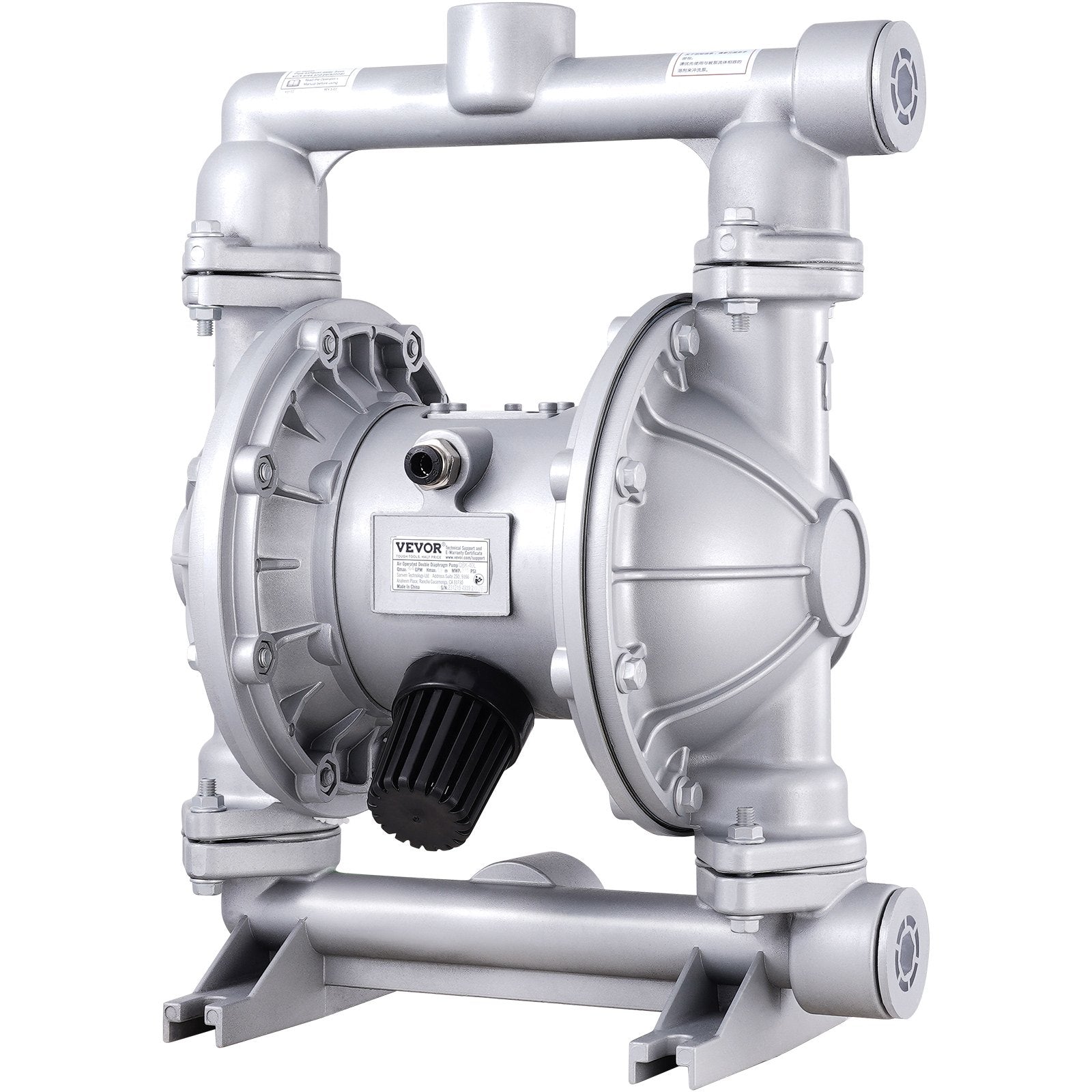 Air Operated Double Diaphragm Pump, 44GPM, Max 115PSI Air Waste Oil Pneumatic Transfer Pump with 2 Extra Diaphragms, 3.8cm Inlet & Outlet Aluminum Alloy Diaphragm Pump for Diesel Grease Oil - Image 9