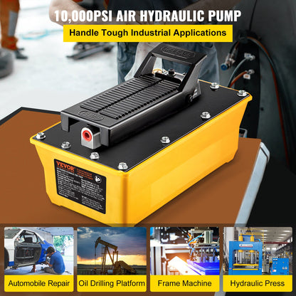 Air Hydraulic Pump, 10,000 PSI Hydraulic Foot Pump, 0.6 Gal Reservoir Foot Operated Air/Hydraulic Pump, with Hose and Spray Gun for Heavy Machinery Rigging, Auto Repair, Auto Body Frame Machines - Image 2
