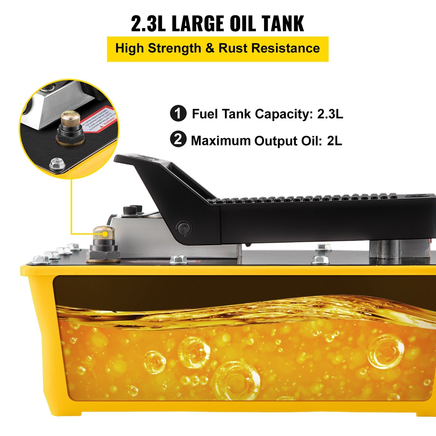 Air Hydraulic Pump, 10,000 PSI Hydraulic Foot Pump, 0.6 Gal Reservoir Foot Operated Air/Hydraulic Pump, with Hose and Spray Gun for Heavy Machinery Rigging, Auto Repair, Auto Body Frame Machines - Image 6