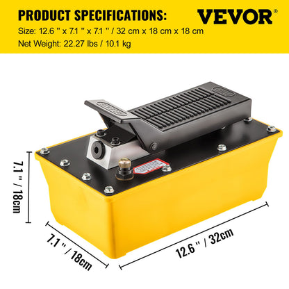 Air Hydraulic Pump, 10,000 PSI Hydraulic Foot Pump, 0.6 Gal Reservoir Foot Operated Air/Hydraulic Pump, with Hose and Spray Gun for Heavy Machinery Rigging, Auto Repair, Auto Body Frame Machines - Image 7