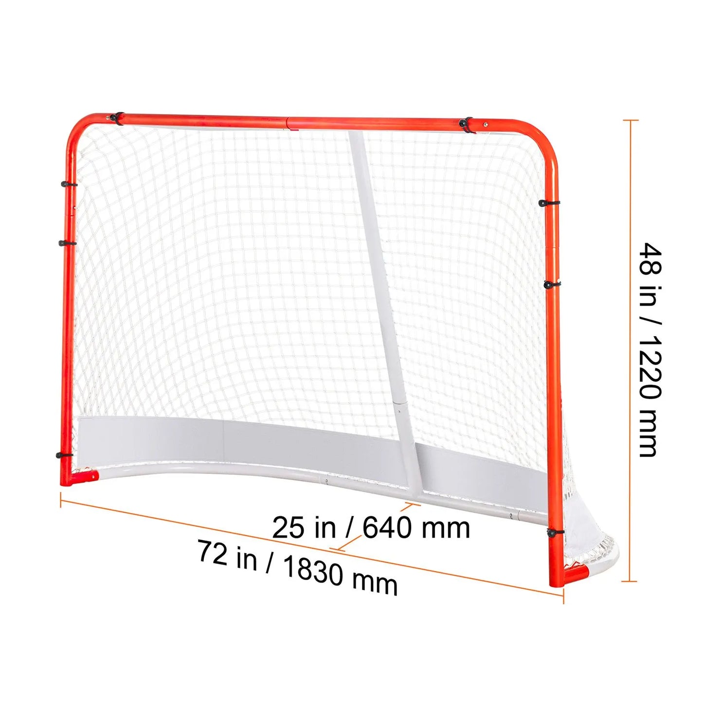 Street Hockey Net, Indoor Outdoor Steel Hockey Goal, Official Regulation Pro Hockey Training Goal Set, Portable Hockey Goal with Net, Easy Assemble, 72" x 48", White/Red - Image 8