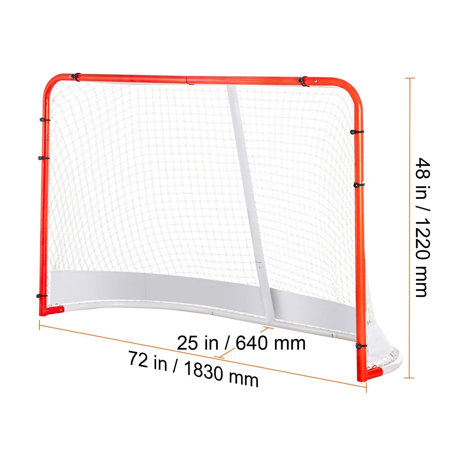 Street Hockey Net, Indoor Outdoor Steel Hockey Goal, Official Regulation Pro Hockey Training Goal Set, Portable Hockey Goal with Net, Easy Assemble, 72" x 48", White/Red - Image 8