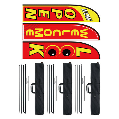 Open Flags for Business Advertising Feather Flag Kit Open Look Welcome - Image 9