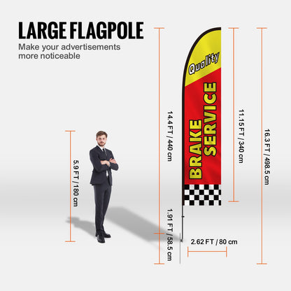 Auto Repair Advertising Feather Flag Kit Swooper Flags and Poles 16.3 FT - Image 3